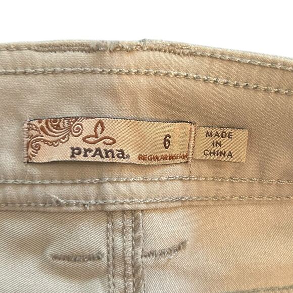 Prana Tan Halle Pants Womens Sz 6 Cargo Stretch Low Rise Packable SPF Hiking - Picture 7 of 15